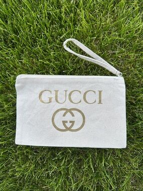 Canvas Zip Pouch with Gucci logo